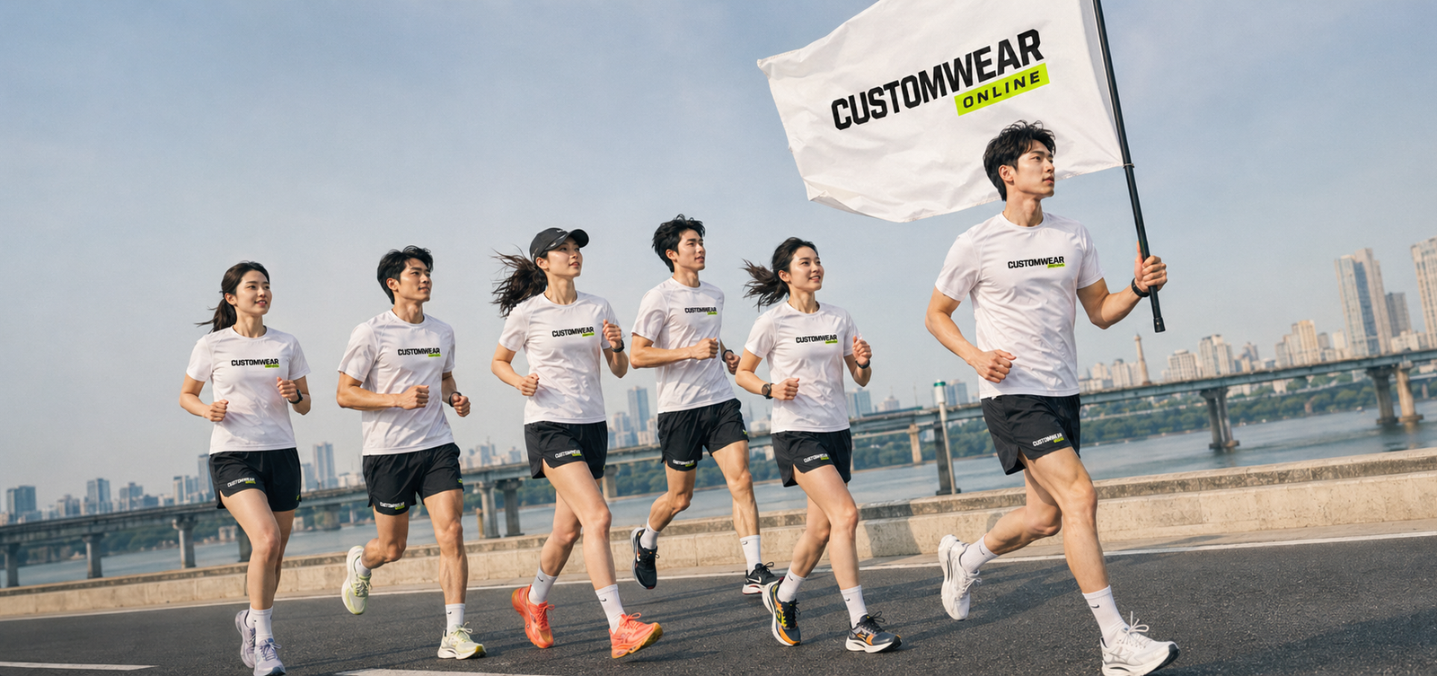 CUSTOMWEAR ONLINE 단체 러닝복을 입고 달리는 러닝팀